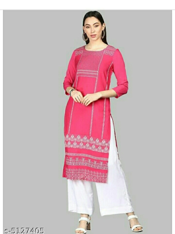 Women's Ethnic Motif Printed Kurti - pink colour , S M L XLL, New 