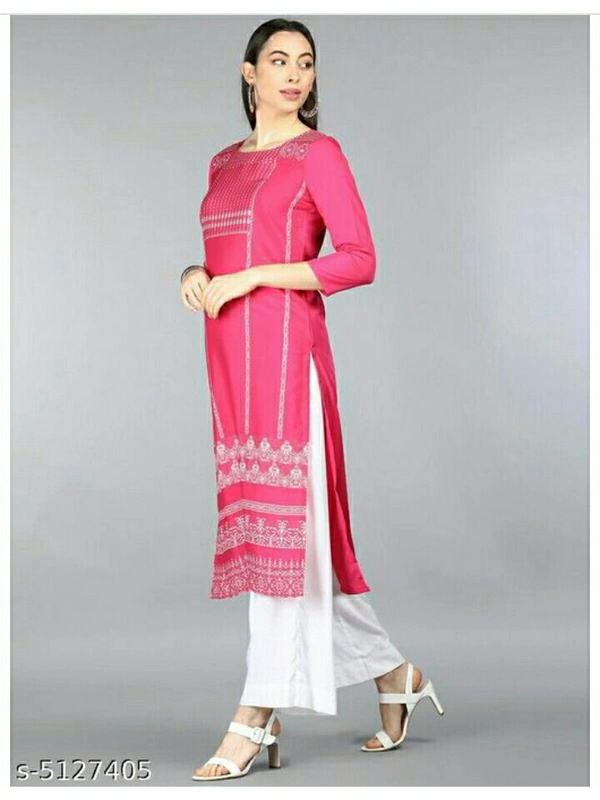 Women's Ethnic Motif Printed Kurti - pink colour , S M L XLL, New 