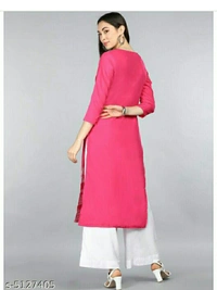 Women's Ethnic Motif Printed Kurti - pink colour , S M L XLL, New 