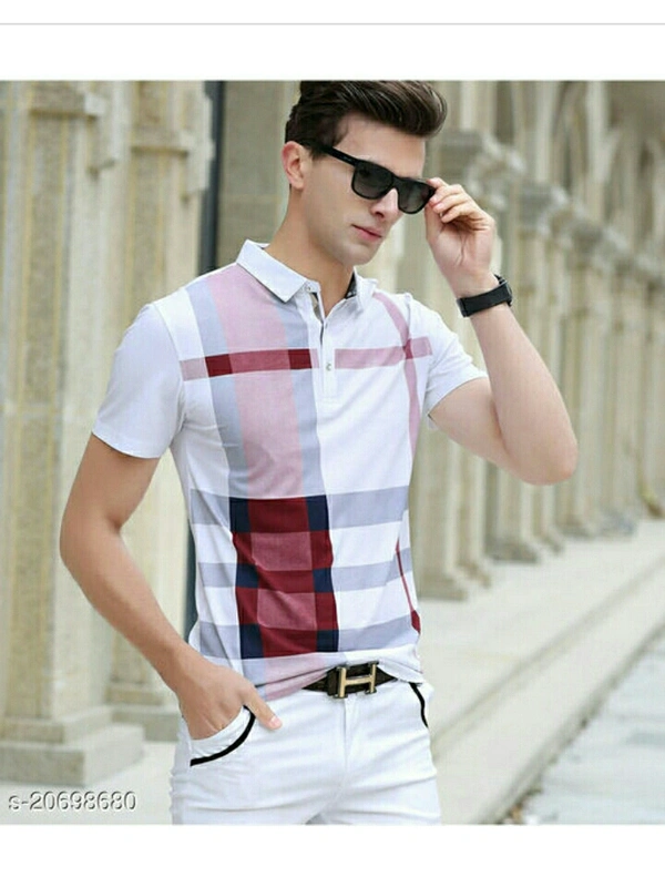 European Trendy T-shirt For Men's  - white , S M L XL , New 