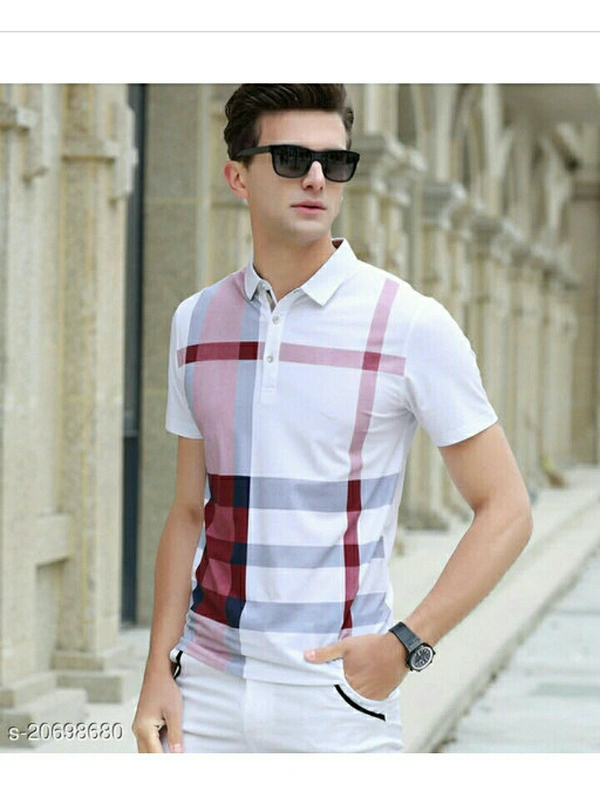 European Trendy T-shirt For Men's  - white , S M L XL , New 
