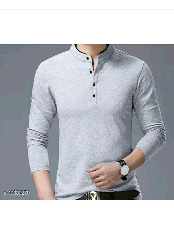 Star Fashion Men's Trendy mndarin Coller cotton T-shirt - 4 colour available , M L XL , New 