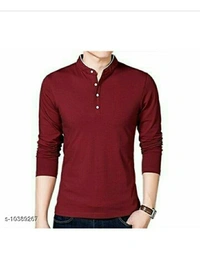 Star Fashion Men's Trendy mndarin Coller cotton T-shirt - 4 colour available , M L XL , New 
