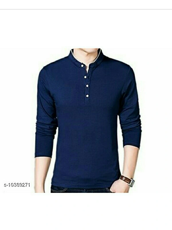 Star Fashion Men's Trendy mndarin Coller cotton T-shirt - 4 colour available , M L XL , New 