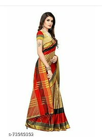 KAVERI SAREE  - designing red, free size , new