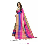 Trendy KAVERI SAREE - designing pink and blue, free size , new