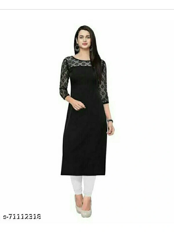 BEAUTIFULL WOMENS CREPE KURTI - black, S M L XL XLL, new