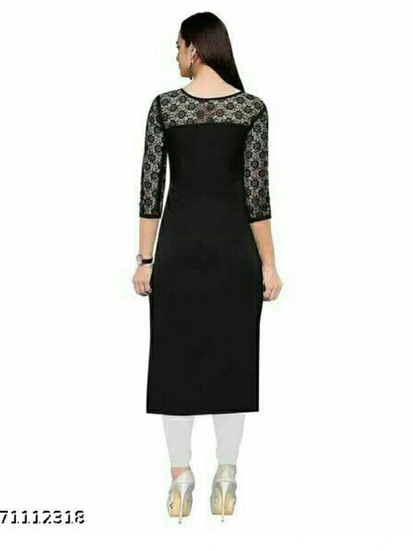BEAUTIFULL WOMENS CREPE KURTI - black, S M L XL XLL, new