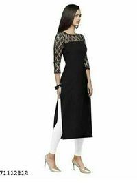 BEAUTIFULL WOMENS CREPE KURTI - black, S M L XL XLL, new