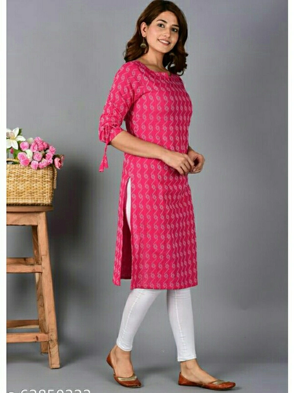 Pink Kantha Pattern Kurta - pink, XS  S M L XL XLL, New