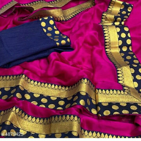 Trendy Moss Chiffon Women's Sarees - 4 colour available , free size , New 