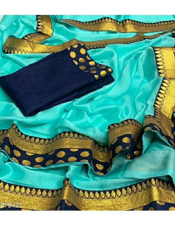Trendy Moss Chiffon Women's Sarees - 4 colour available , free size , New 