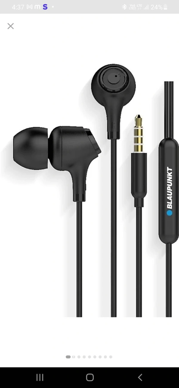 Newly Launched  Wired Earphones with HD Mic, Aluminium Metallic Bullet Design with Enhanced 3D Sound & Super Bass (Platinum Black) - black, normal