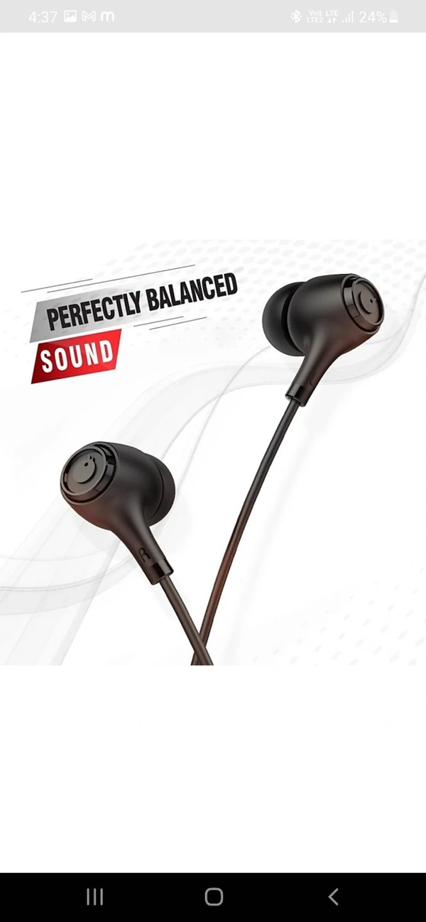 Newly Launched  Wired Earphones with HD Mic, Aluminium Metallic Bullet Design with Enhanced 3D Sound & Super Bass (Platinum Black) - black, normal