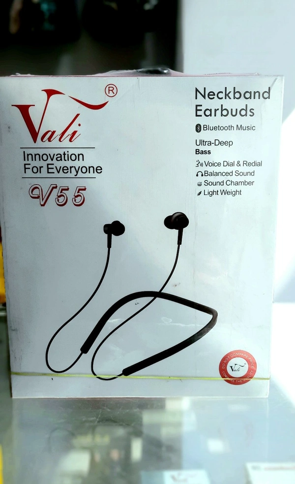 Vali V55 Wireless Earphone Bluetooth Headset - Black