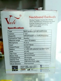 Vali V55 Wireless Earphone Bluetooth Headset - Black