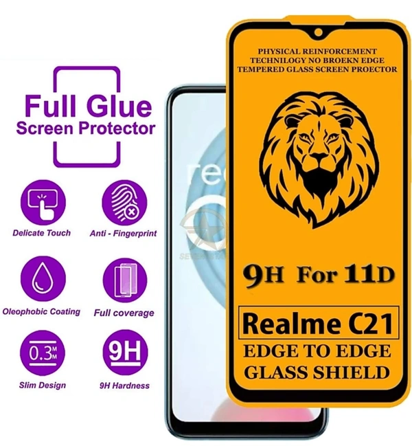 TAJ Real Me C21 Edge To Edge Glass Shield - Glass