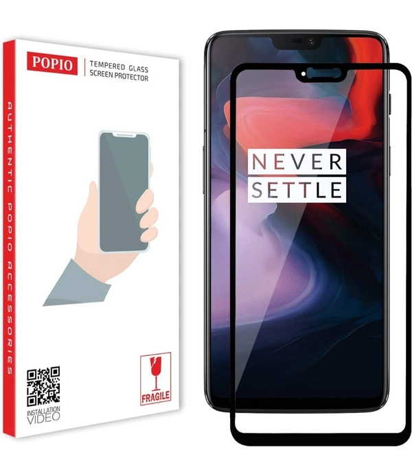 TAJ Tempered Glass Screen Protector Compatible for OnePlus 6 with Edge to Edge Coverage and Easy Installation kit, Pack of 1