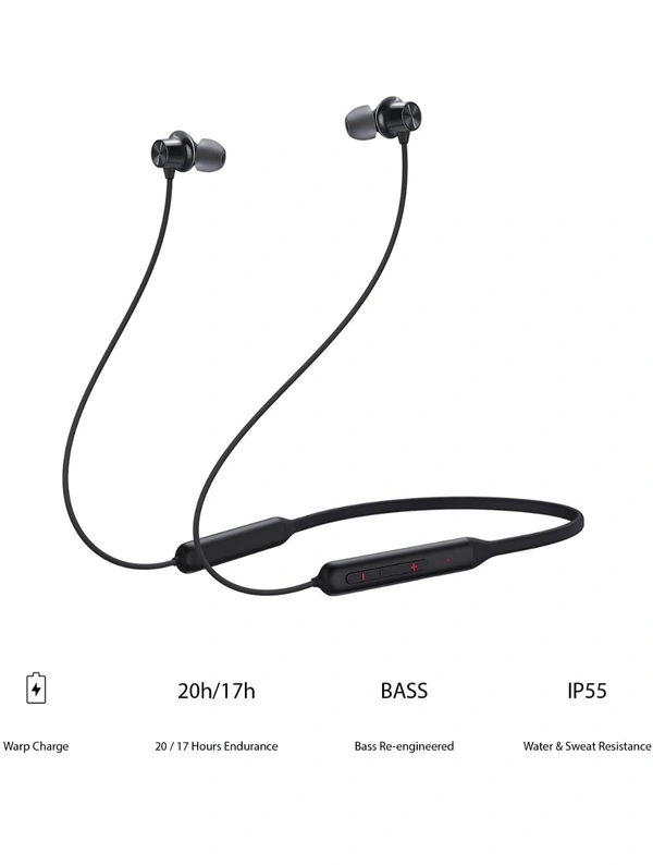 One Plus Oneplus Bullets Wireless Z Bass Edition Bluetooth in Ear Earphones with mic (Black) - Black