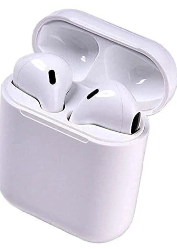 Mini PSA i12 Wireless bluetooth 5.0 Earbud Headphones with Deep Bass, Passive Noise Canceling with Built-in HD Mic Speaker Supports All Smart Phones and Devices (White - White