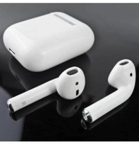 Mini PSA i12 Wireless bluetooth 5.0 Earbud Headphones with Deep Bass, Passive Noise Canceling with Built-in HD Mic Speaker Supports All Smart Phones and Devices (White - White