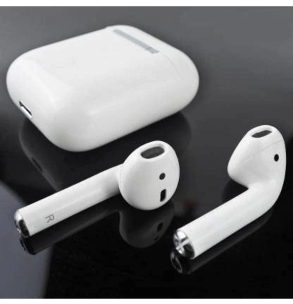 Mini PSA i12 Wireless bluetooth 5.0 Earbud Headphones with Deep Bass, Passive Noise Canceling with Built-in HD Mic Speaker Supports All Smart Phones and Devices (White - White