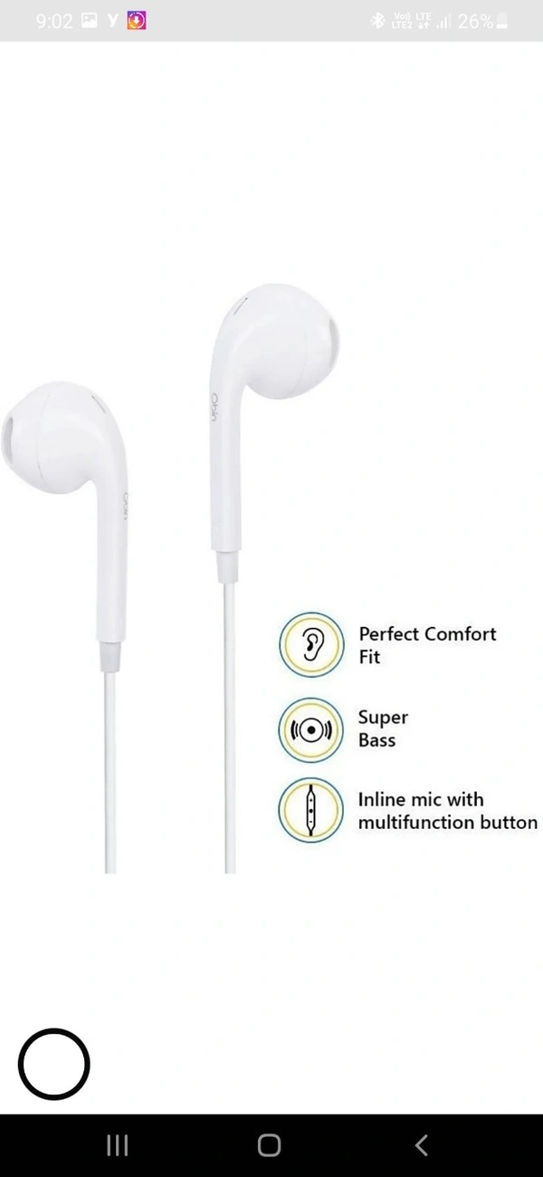 Oppo Best Quality Earphone - multi color, normal