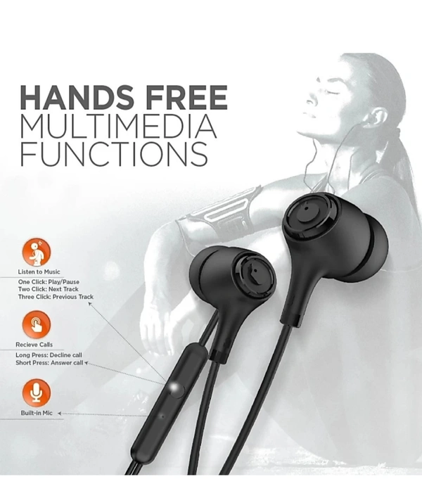 Black Wire Earphone - black, normal