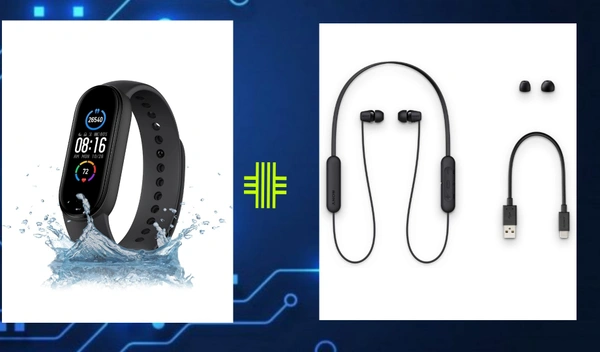 Smartphone Watch Sports Band + Wireless Earphone  - Black