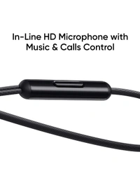 realme Buds क्लासिक वायर्ड ईयरफ़ोन 14.2 mm ड्राइवर, इन-लाइन HD माइक्रोफ़ोन, ऑर्गनाइज़र केबल और टेंगल फ़्री डिज़ाइन के साथ काला
