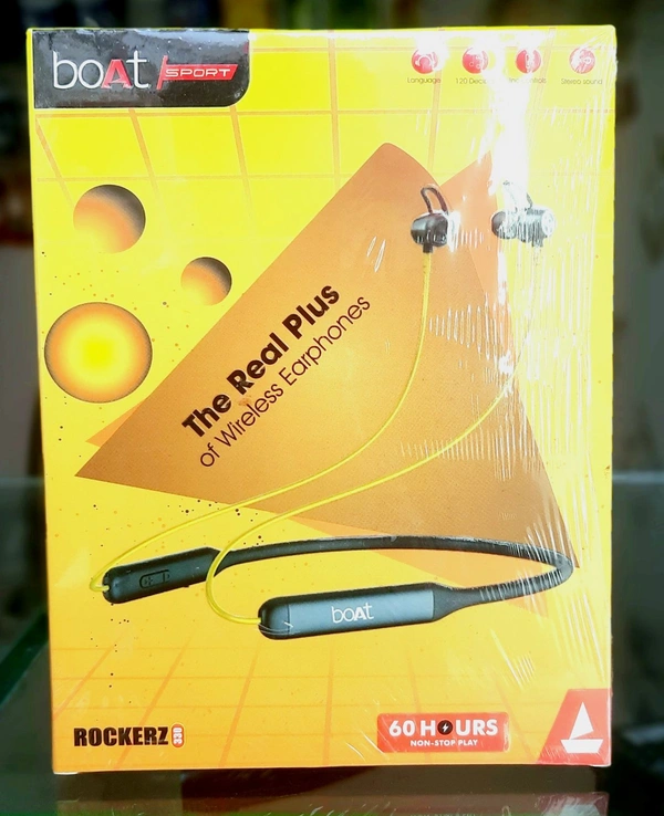 BoAt The Real Plus Wireless Earphone - Black & Yellow