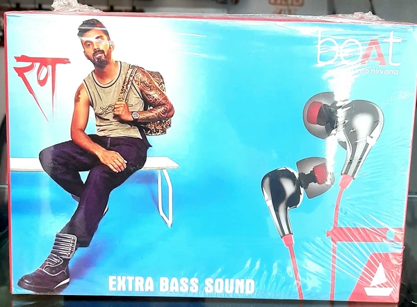 BoAt रण Earphone - Black & red