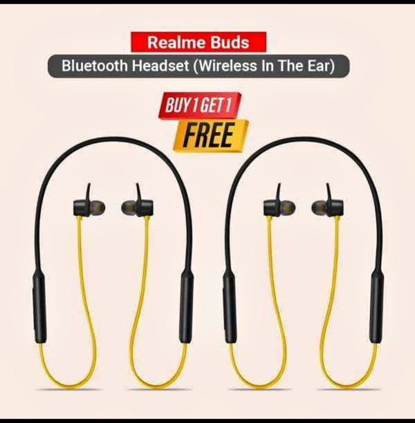 Wireless Bluetooth Headset  Neckband - Black Nd Yellow