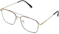 Tony Stark Zero Power Computer Glasses For Eye protection Metal Ful Rim Golden Black - golden black, Tony stark golden black, medium