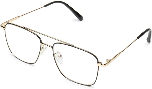 Tony Stark Zero Power Computer Glasses For Eye protection Metal Ful Rim Golden Black - golden black, Tony stark golden black, medium