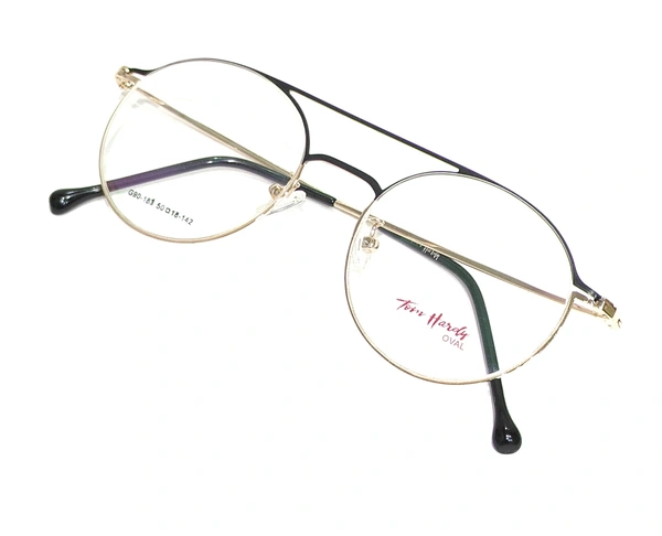 TOM HARDY FULL RIM DUAL BAR ROUND METAL MDN-G90-183 - GOLDEN/BLACK
