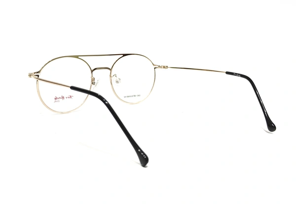 TOM HARDY FULL RIM DUAL BAR ROUND METAL MDN-G90-183 - GOLDEN/BLACK