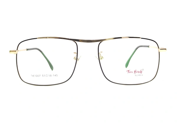 TOM HARDY FULL RIM SINGLE BAR RECTANGULAR METAL MDN-TK1007 - BLACK/GOLDEN