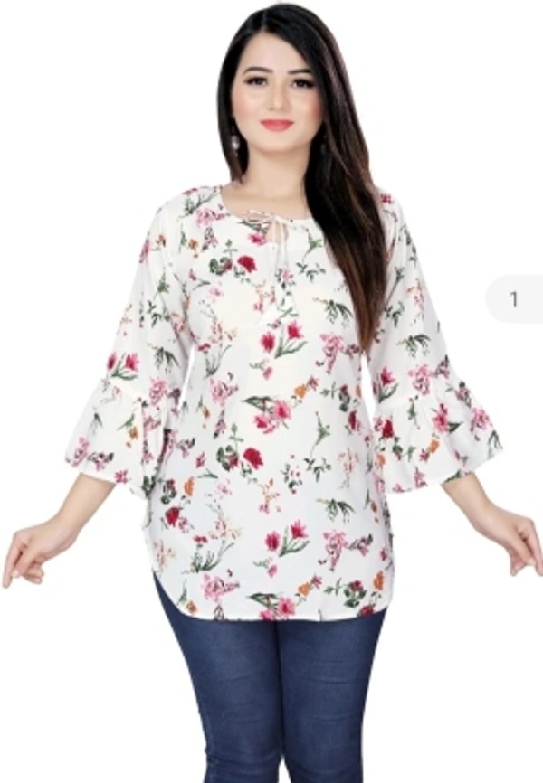 Women's Printed Top - light Green, L