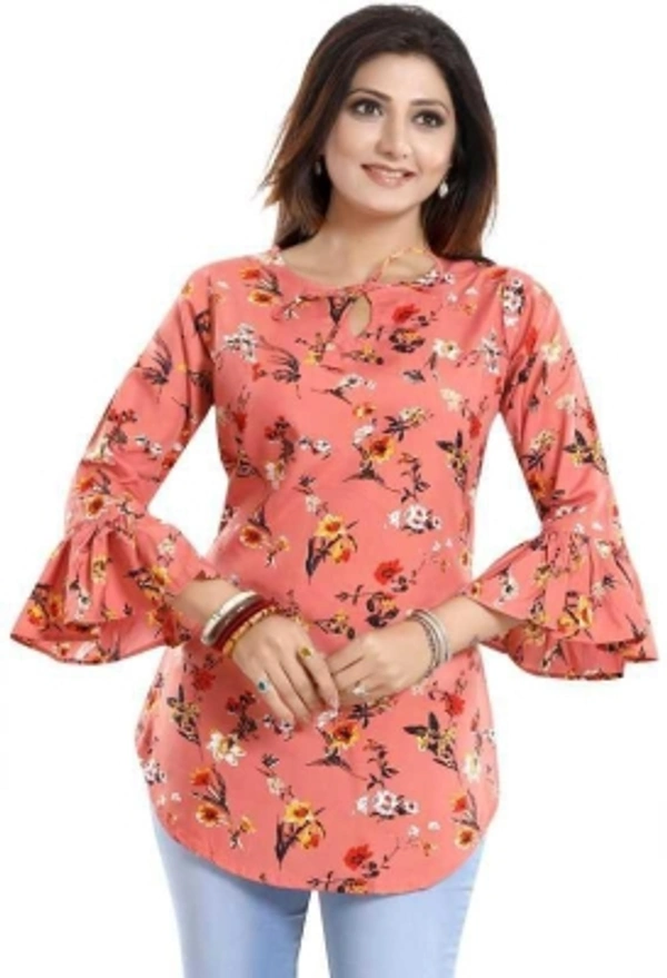 Women's Printed Top - Red, S
