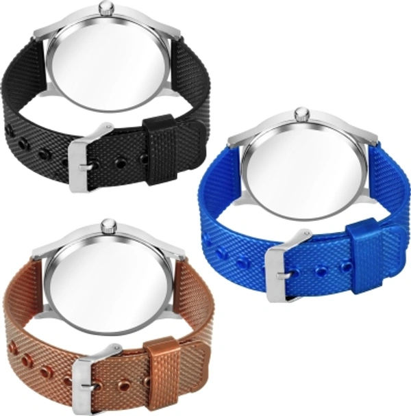 Men's Stylish Watch For Combo Set Of 3 - multiple , Free