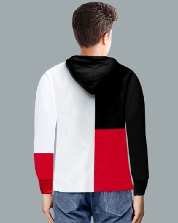 Trend New stylish Hooded T-shirt  - Black red, XXL 