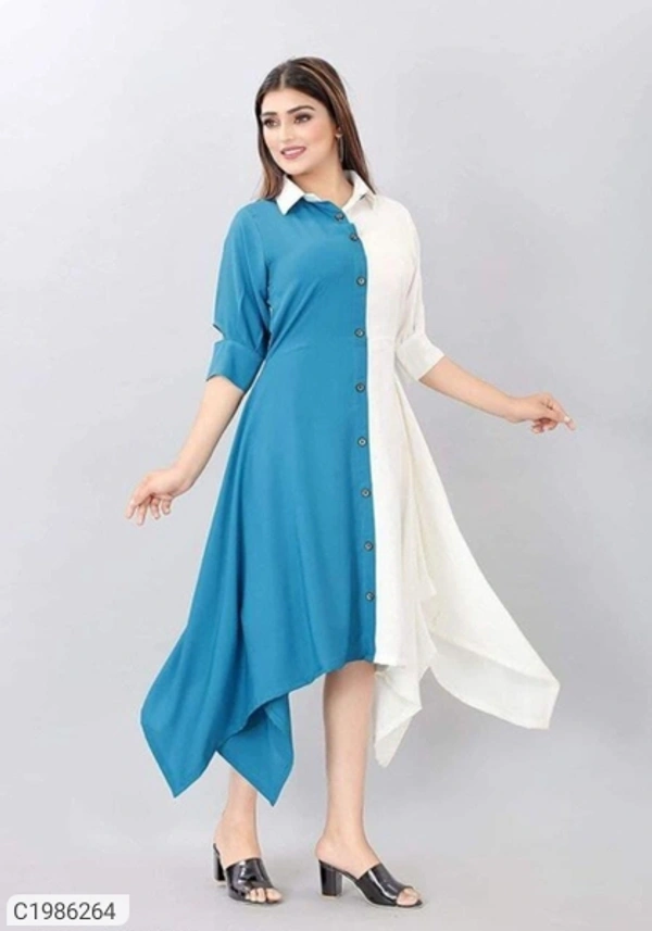 Trendy New Solid Kurtis  - BLACK,GREEN