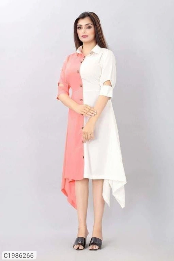 Trendy New Solid Kurtis  - BROWN,WHITE