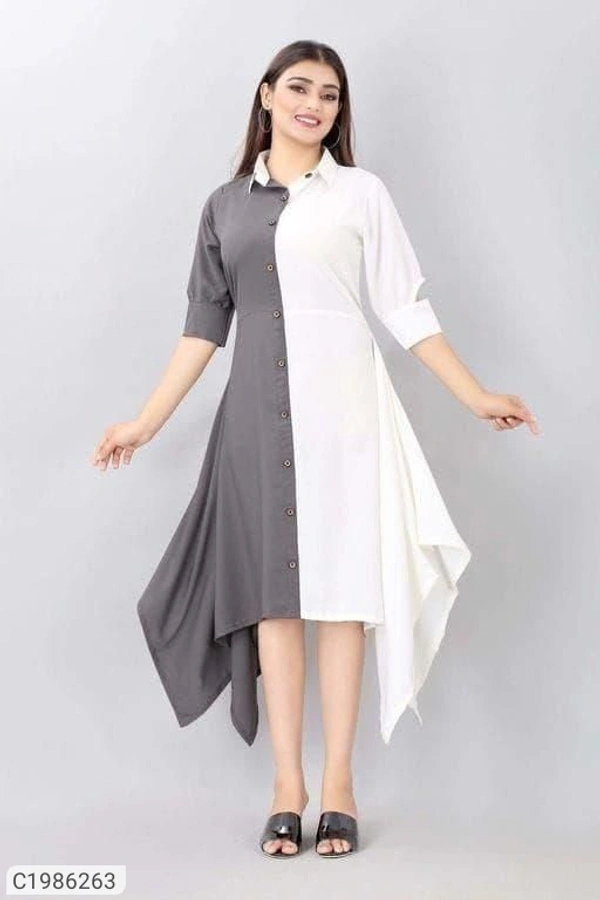 Trendy New Solid Kurtis  - BROWN,WHITE