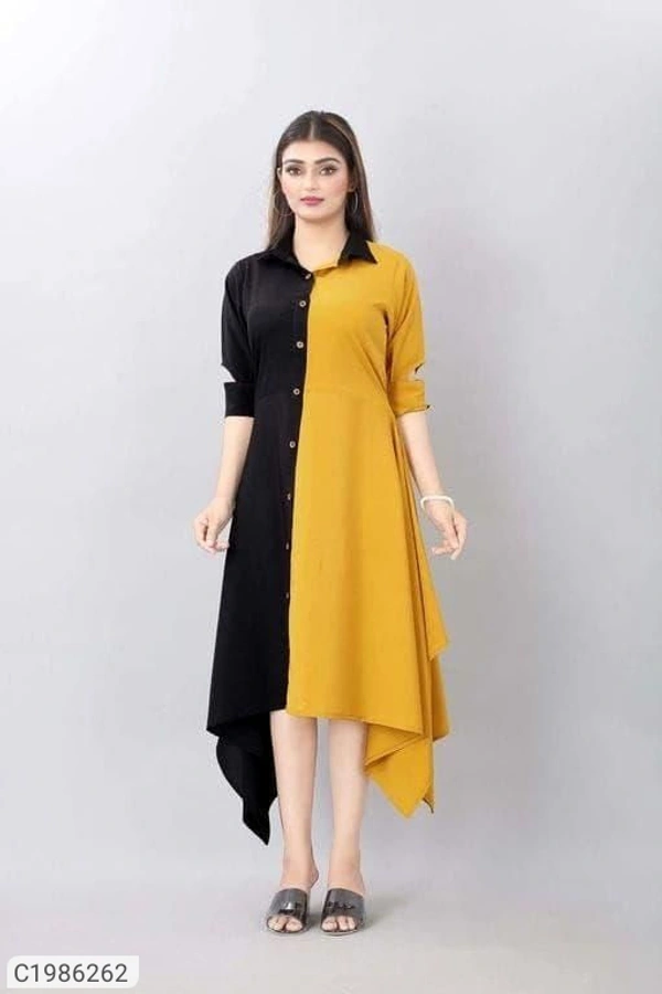 Trendy New Solid Kurtis  - RED,BLACK