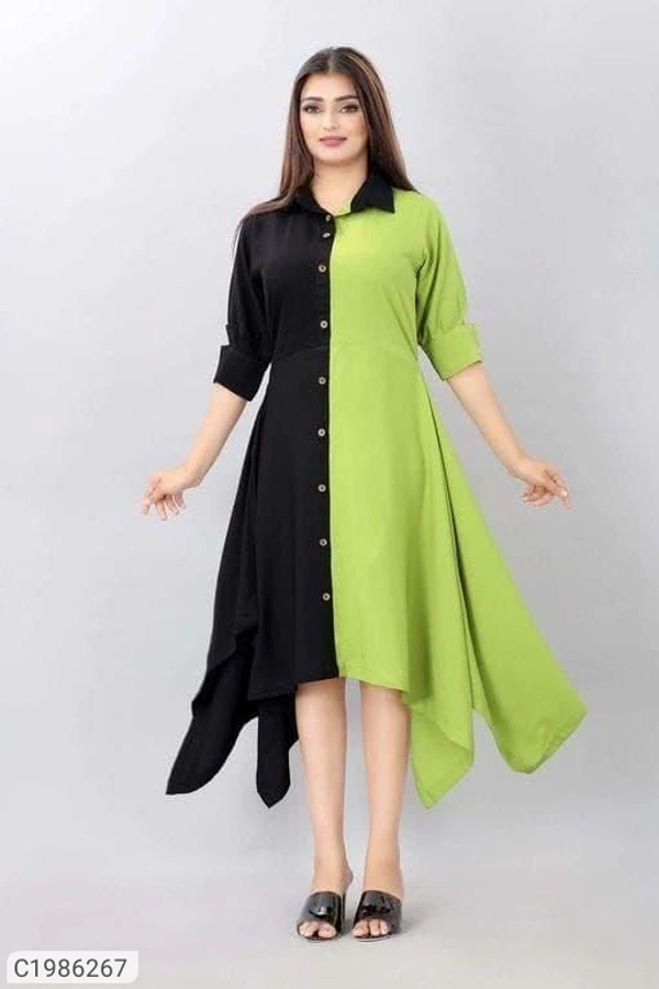 Trendy New Solid Kurtis  - RED,BLACK