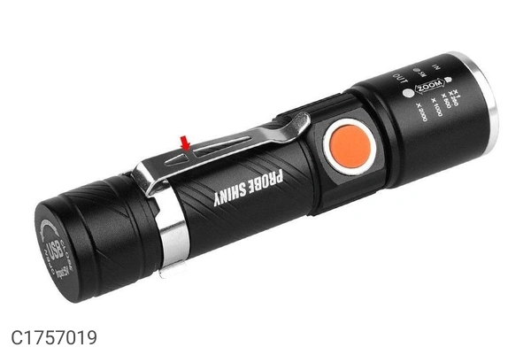 Rechargeable Torch Light - Black