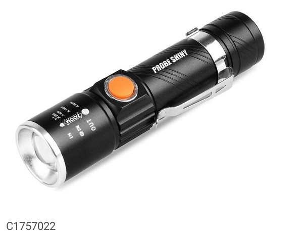 Rechargeable Torch Light - Black