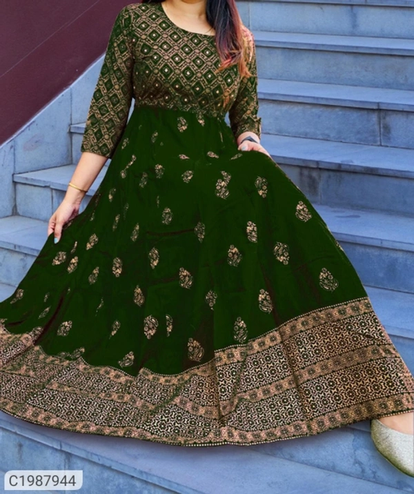 Women's Royon Kurtis Cotton Fabric  - coffee color 